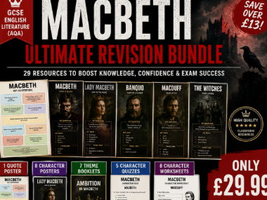 Macbeth Ultimate Revision Bundle | GCSE English Literature | AQA | Posters, Quizzes & Worksheets