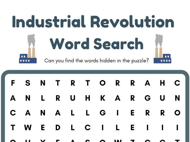 Industrial Revolution wordsearch