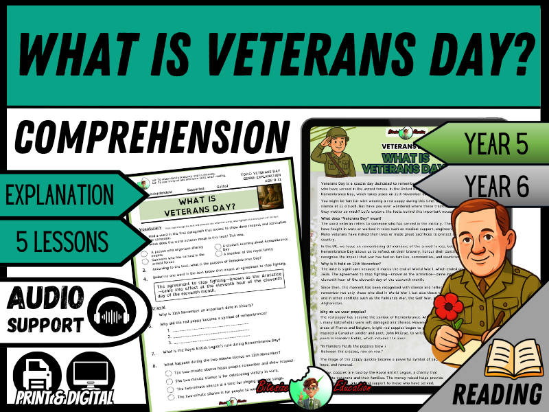 What Is Veterans Day? | Reading Comprehension | Year 5/6