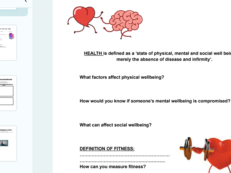 Fitness booklet