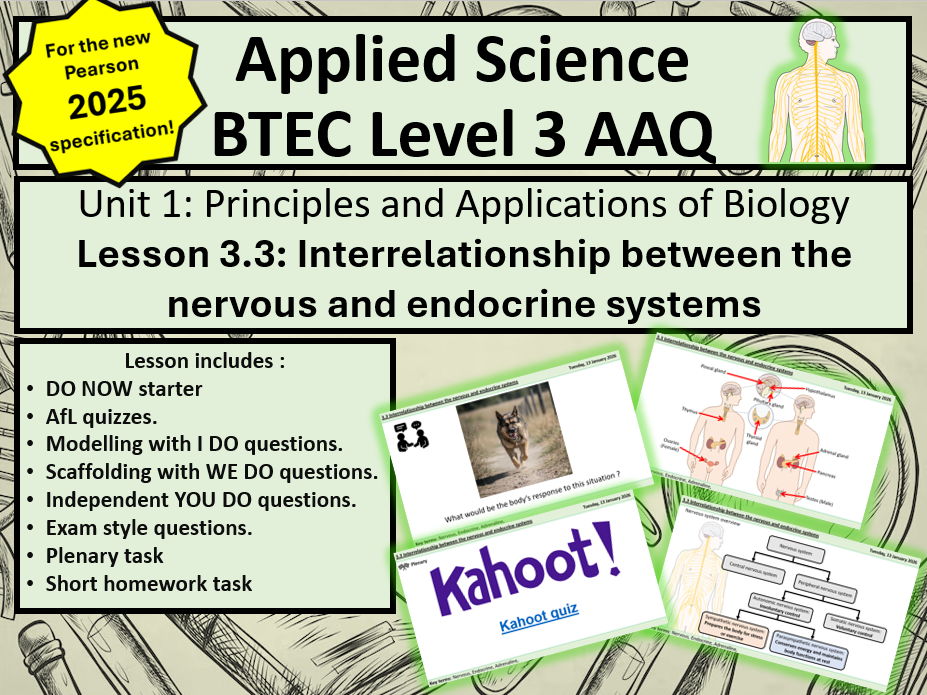 BTEC Applied Science Level 3: Biology - 3.3 Relationship Between the Nervous and Endocrine Systems