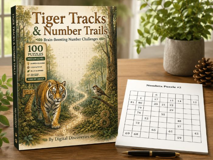Summer Numbrix Logic Puzzle Book | 100 Medium Number Path Puzzles | Summer Brain Games for Ages 10+