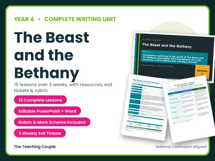 The Beast and the Bethany | Year 4 English Unit | 15 Complete Lessons + Resources + Mark Scheme
