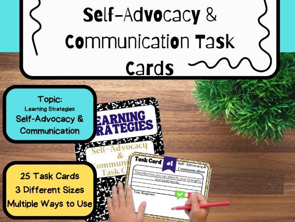 Learning Strategies: Self-Advocacy & Communication Task Cards (Special Ed.)
