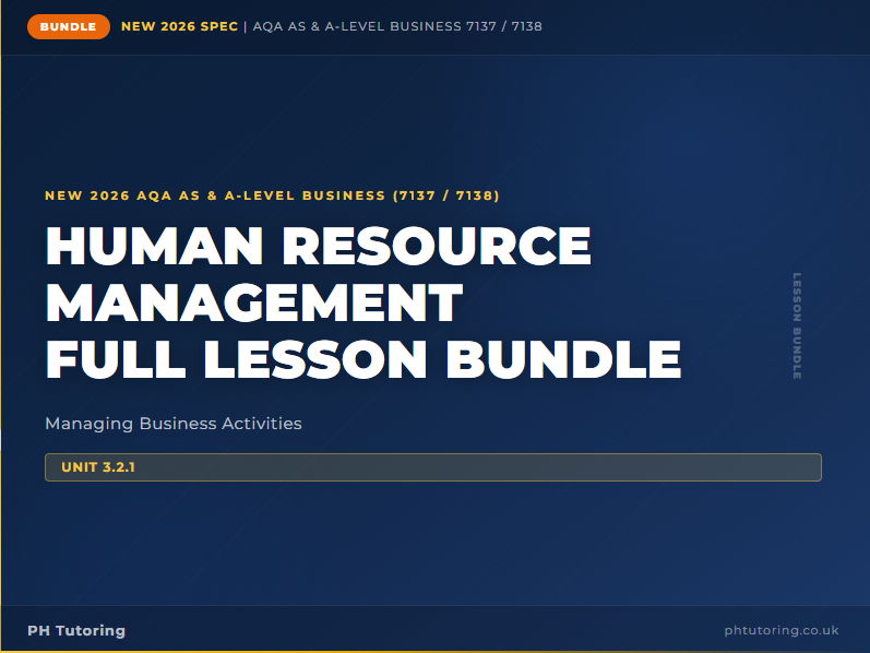 NEW 2026 AQA AS & A-Level Business (7137/7138) – 3.2.1 Human Resource Management – FULL LESSON BUNDLE