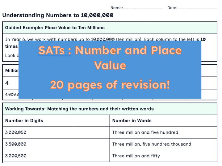 SATs: Number and Place Value Revision