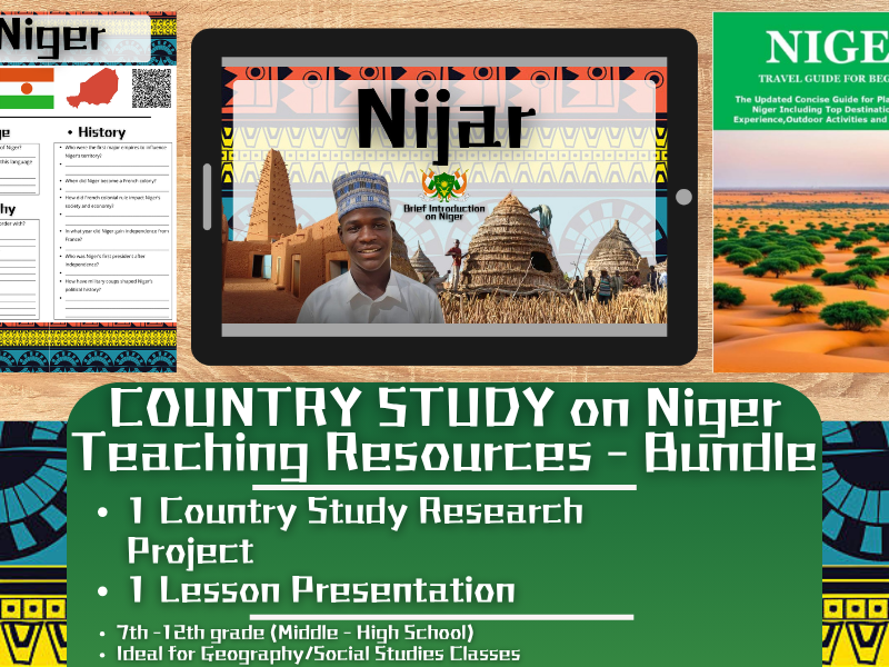 Country Study Teaching Resources - Niger - Social Studies + Geography - Bundle