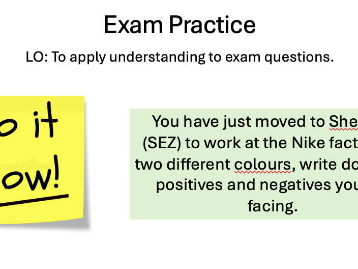 L17 Economic Activity Exam Practice - Edexcel iGCSE Geography