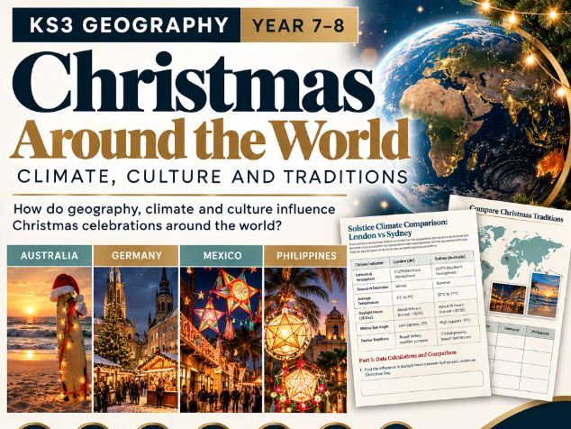 KS3 Geography | Christmas Around the World | Climate, Culture & Traditions | PowerPoint & Differenti