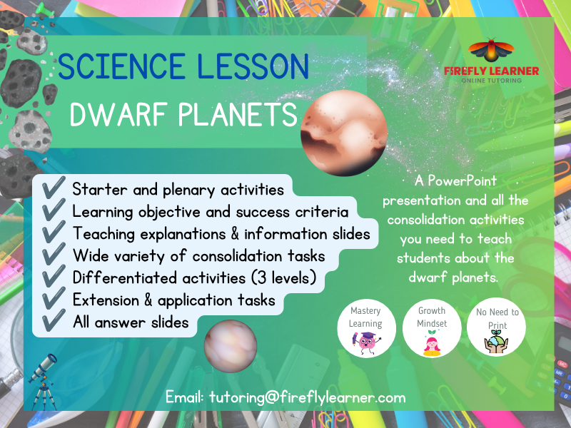 Dwarf Planets Science Lesson PowerPoint + Consolidation Activities