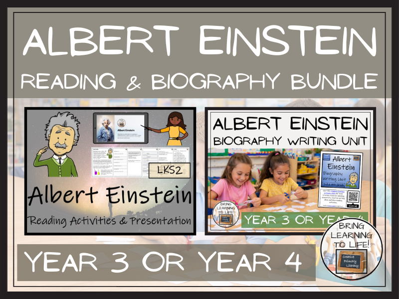 Albert Einstein Reading Comprehension & Biography Bundle | LKS2