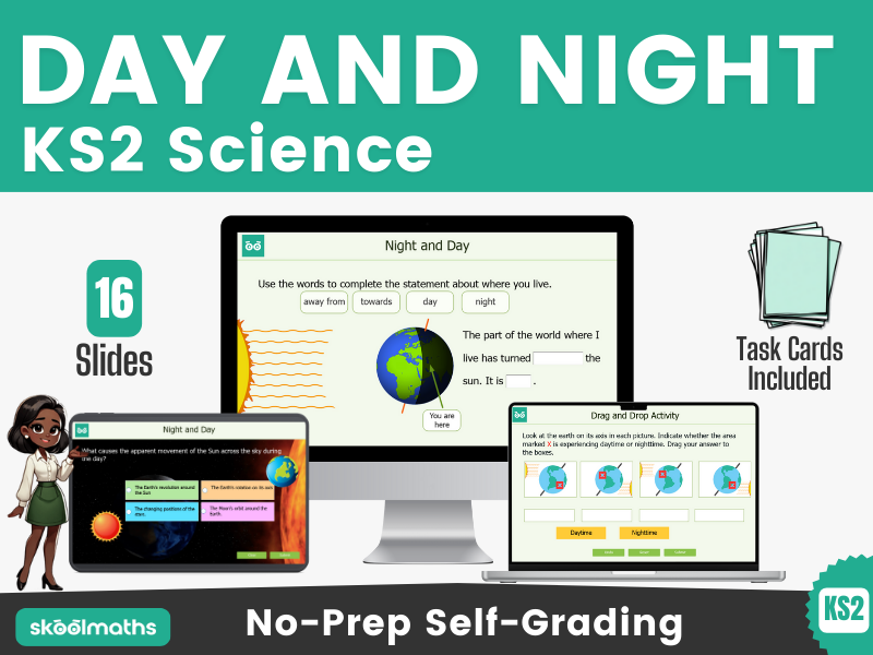 Year 5 Earth and Space: Day and Night Digital Science Lesson and Activities