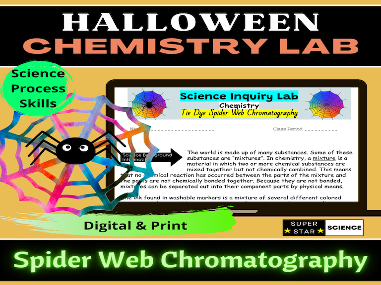 Halloween STEM Activity Hands On Spider  Chromatography Lab