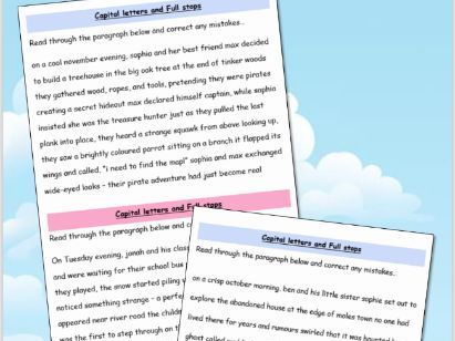 Capital Letters & Full Stops – Paragraph Editing Practice
