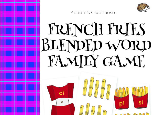French fries blended word family game