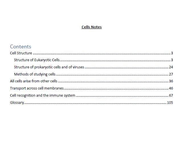 AQA A-Level Biology - Cells Revision Notes