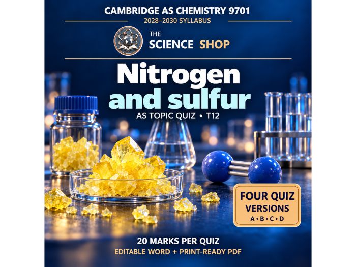 Nitrogen and sulfur | Cambridge AS Chemistry 9701 | 4 Revision Quizzes