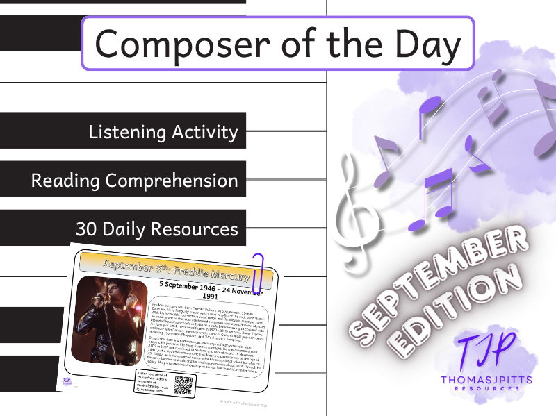 September Music Reading Comprehension | 30 KS2 & KS3 Composer Activities with Answers