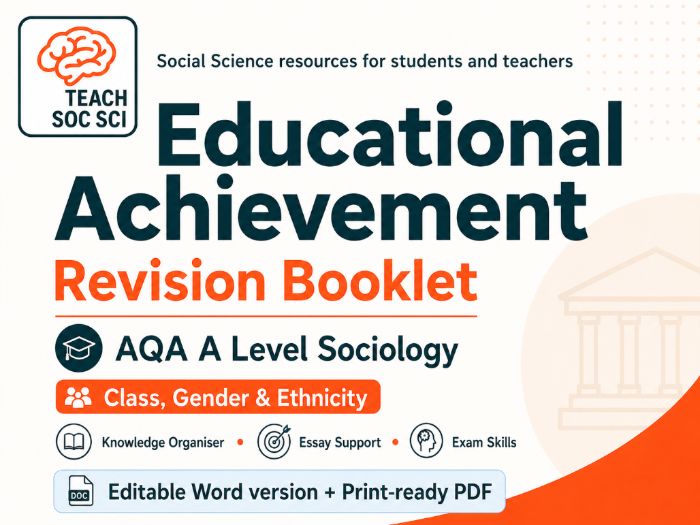 AQA A Level Sociology Education Achievement Revision: Class, Gender, Ethnicity Paper 1 Essay Plans