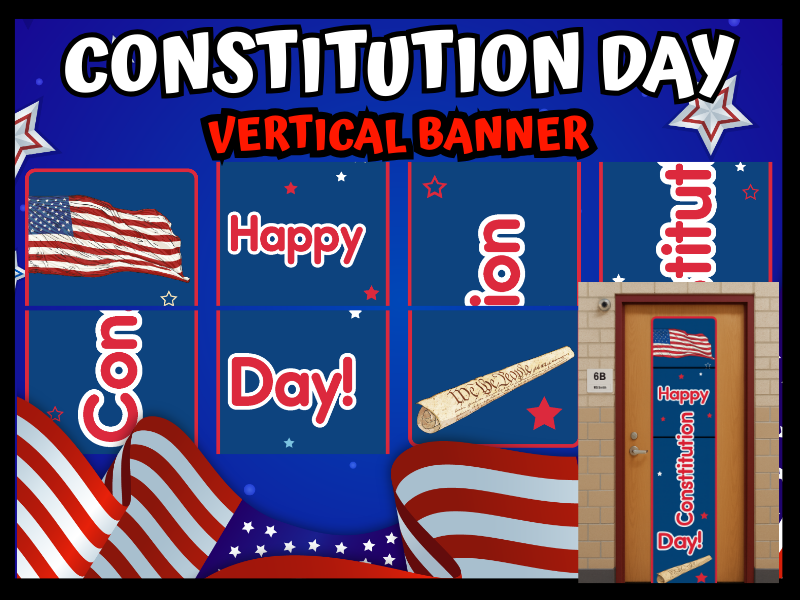 Constitution Day Vertical Banner | Printable Classroom Door Decor