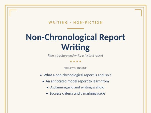 Non-Chronological Report Writing