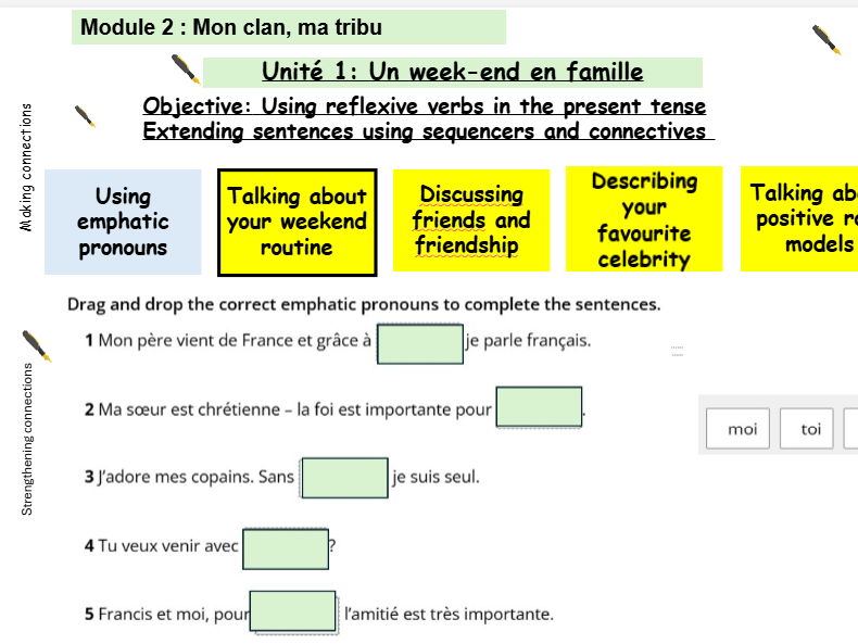 New French AQA Higher GCSE Module 2  Mon clan, ma tribu Unit 1 Un weekend en famille