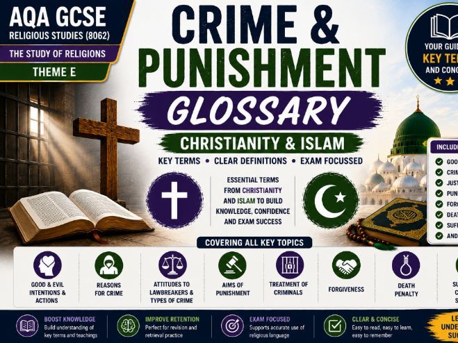GCSE Religious Studies – Crime & Punishment Glossary (Christianity & Islam) | AQA 8062 Theme E