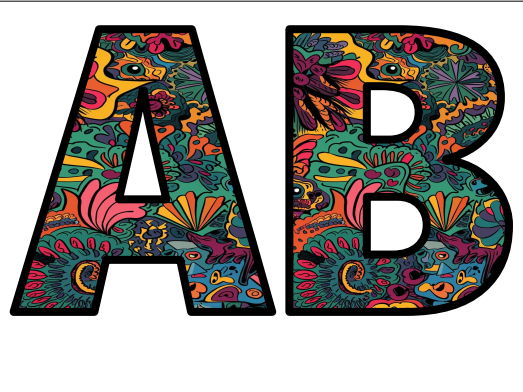 Art Brushes Paint Draw Design Lettering Set Display Title Letters ...