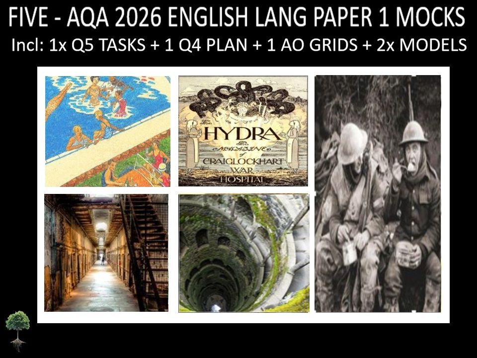 FIVE - AQA PAPER 1 | 2026 FULL MOCKS | Q5 TASKS | Q4 PLAN |AO GRIDS | MODELS