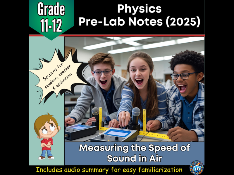 IB DP Physics Measuring the Speed of Sound in Air Pre-Lab Notes 2026