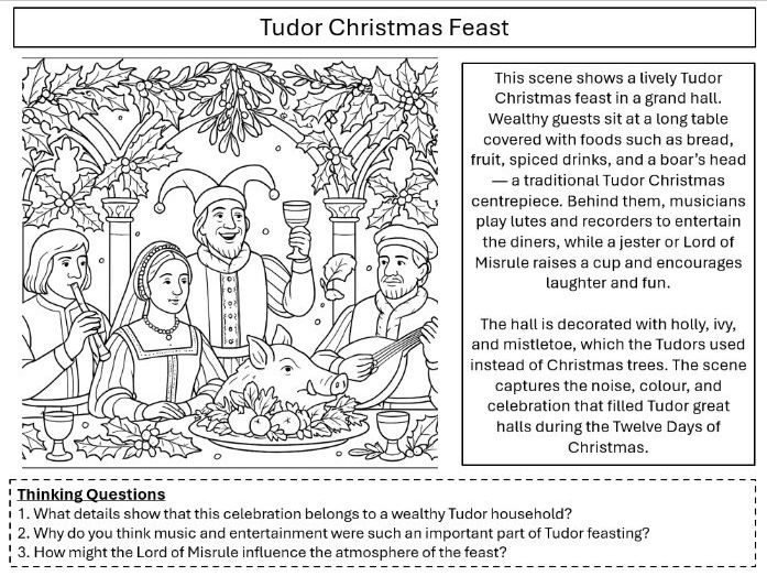 Tudor Mindfulness Colouring Christmas Pack