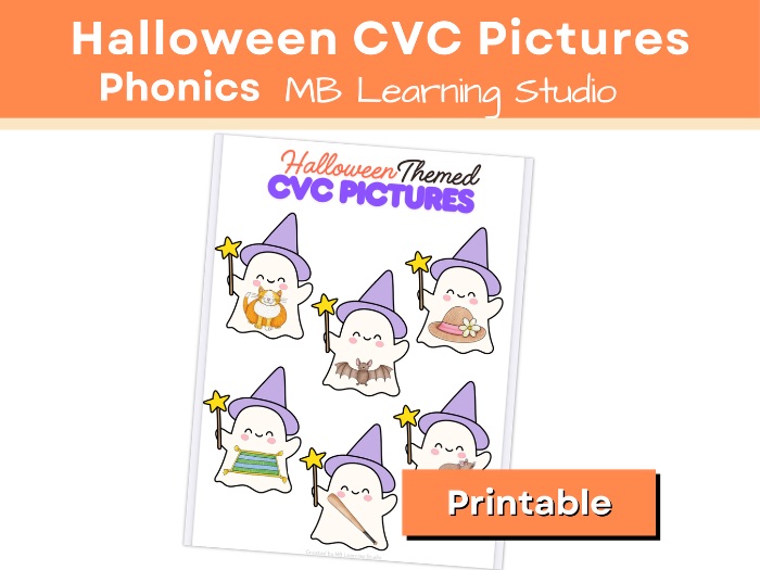 Halloween CVC Pictures for EYFS | KS1 | Pre-K | Kindergarten