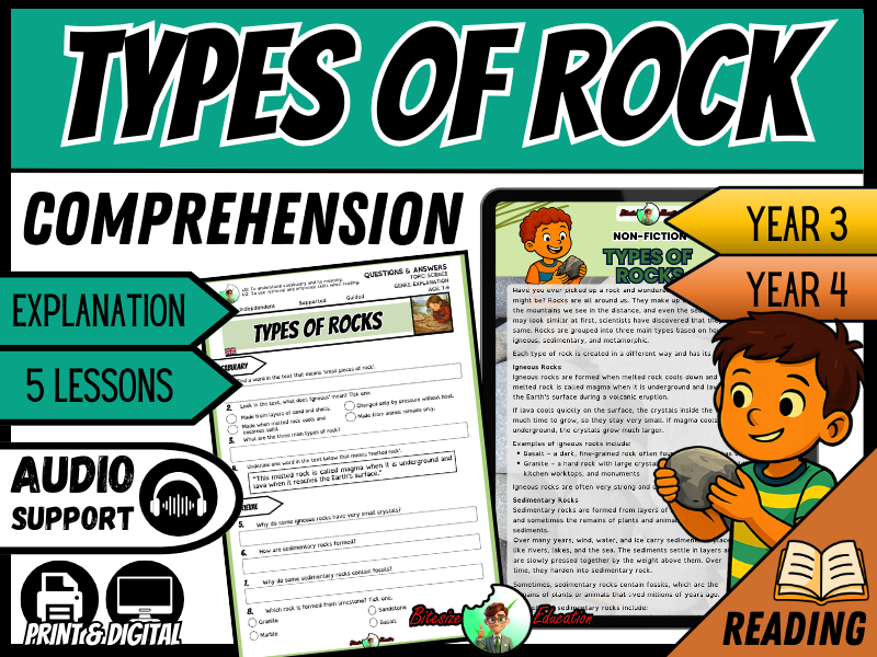 Types of Rocks | Reading Comprehension | Year 3/4