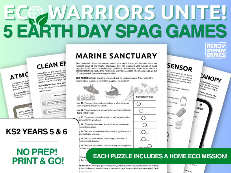 Earth Day SATs SPaG Mystery: Year 5 & 6 | KS2 Puzzle Pack