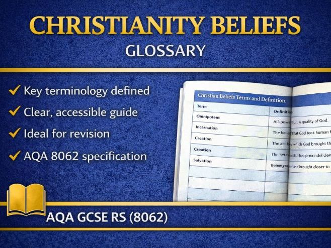 GCSE Religious Studies Christianity Beliefs Glossary | Key Terms & Definitions | AQA 8062