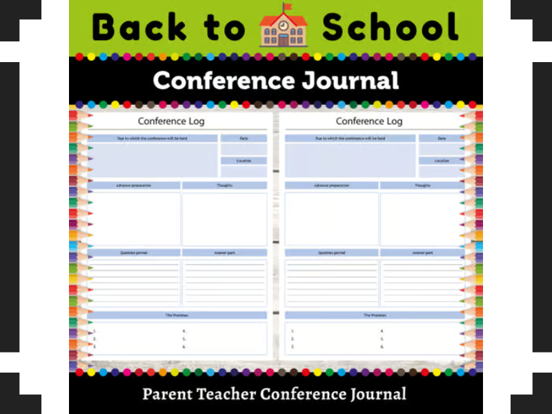 Parent Teacher Conference Journal : Editable Feedback Form