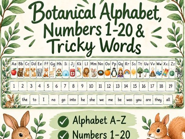 Alphabet, Number and Tricky Word Display Strip