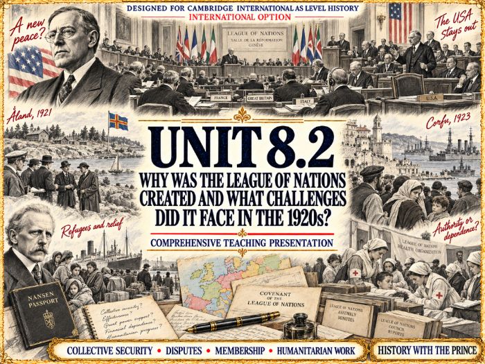 League of Nations in the 1920s: Creation & Challenges | Cambridge AS History 9489 | Unit 8.2