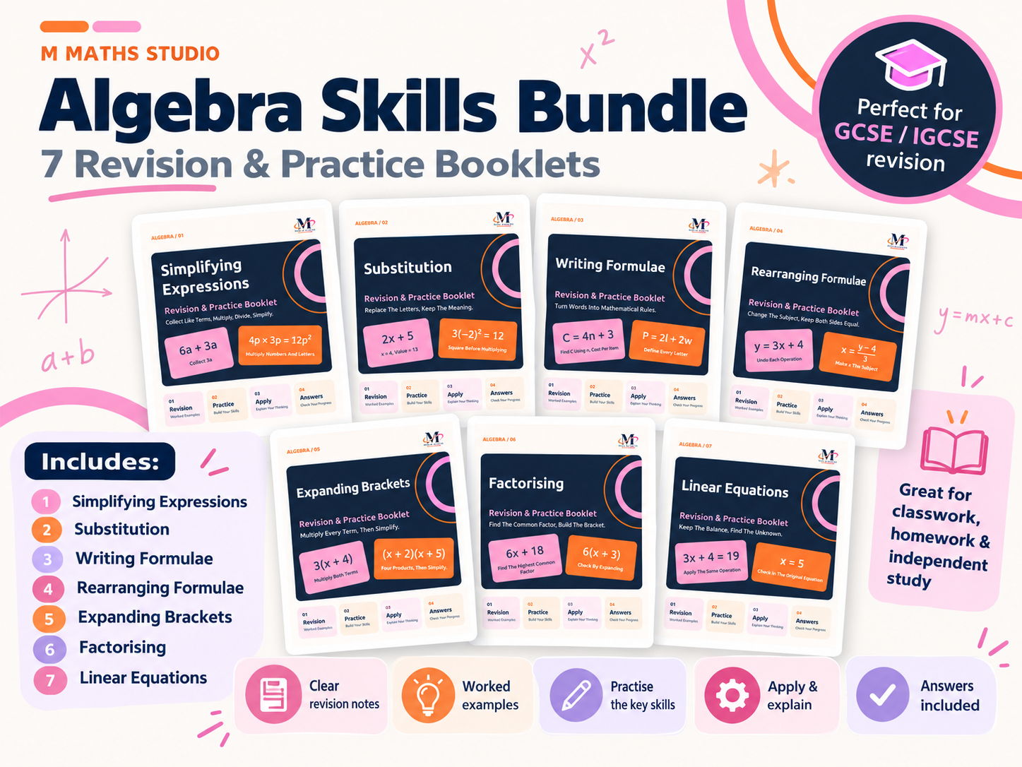 All Things Algebra | Revision Booklet Bundle