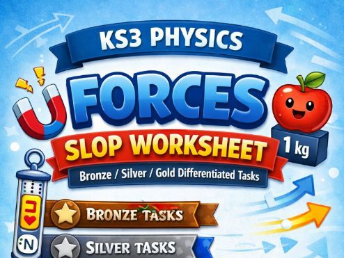 KS3 Physics SLOP Worksheet: Forces (Bronze / Silver / Gold)