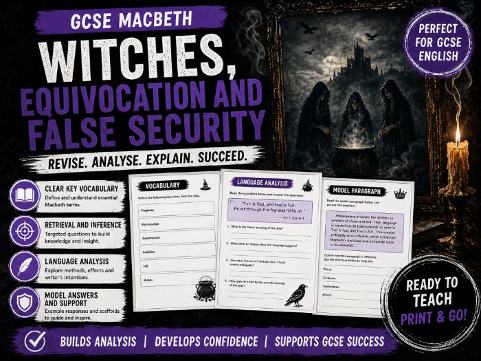 GCSE AQA Macbeth: Witches, Equivocation and False Security