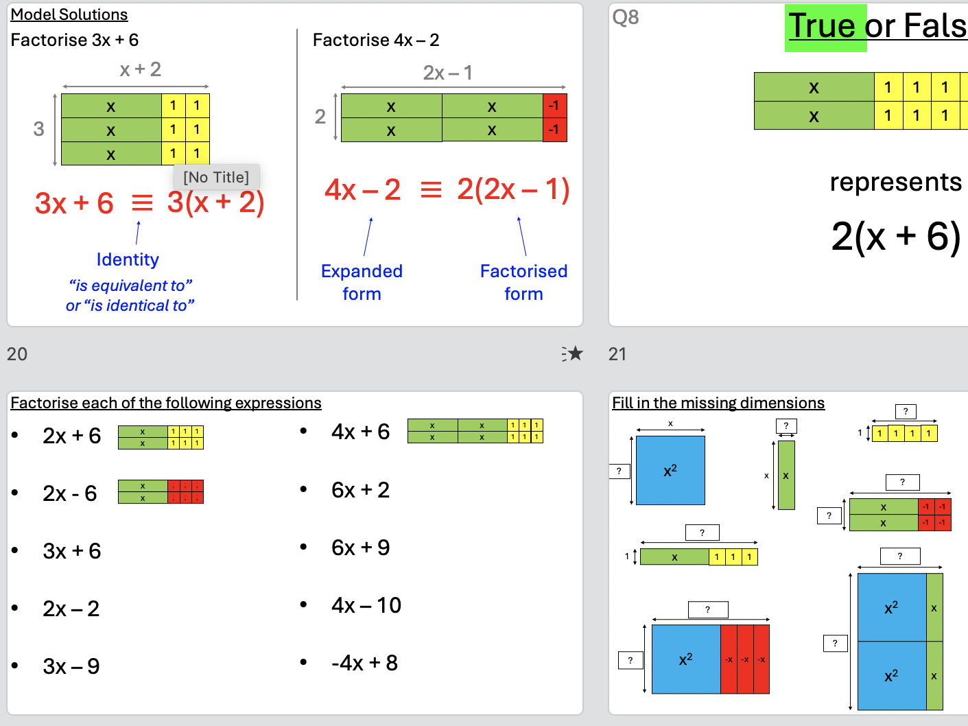 Algebra Tiles Lessons
