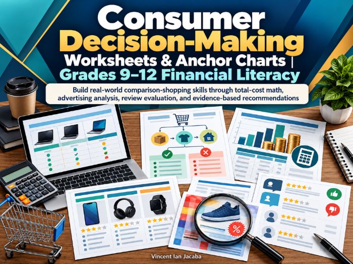 Consumer Decision-Making Financial Literacy Worksheets & Anchor Charts | Grades 9–12