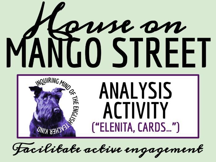 House on Mango Street Literary Analysis Worksheet | Elenita, Cards, Palm, Water (Vignette 24)