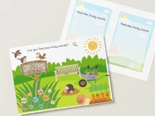 Find the tricky words- garden theme