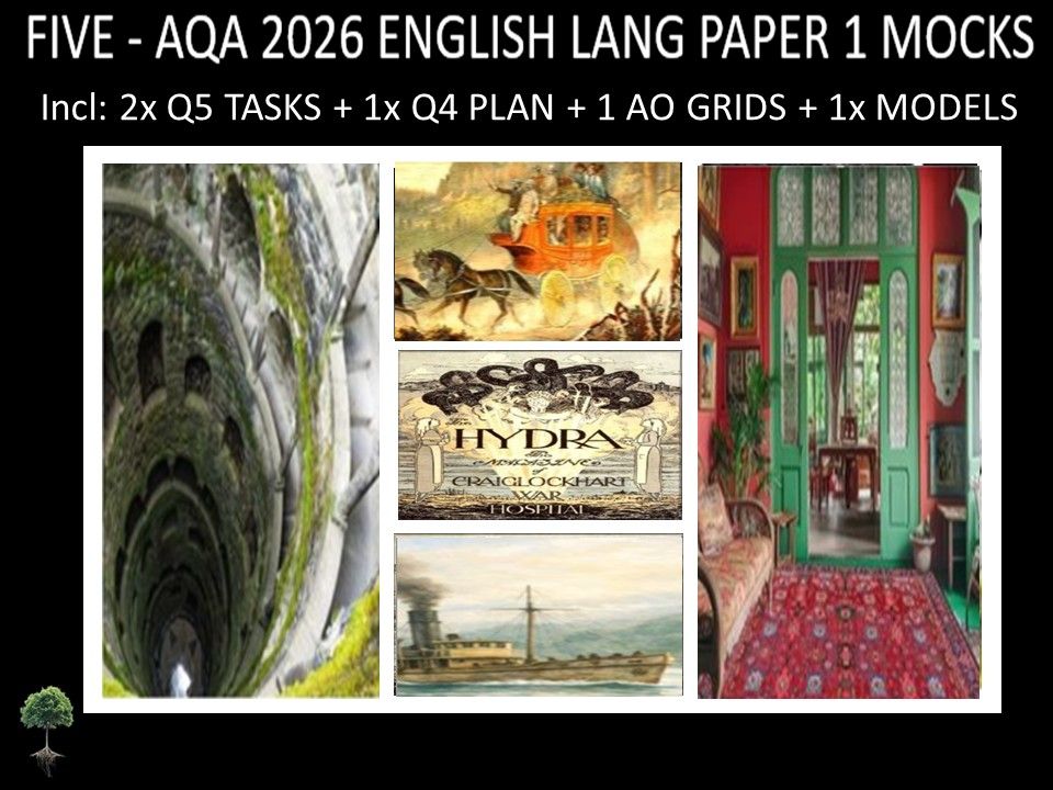 FIVE - AQA PAPER 1 | 2026 FULL MOCKS | Q5 TASKS | Q4 PLAN |AO GRIDS | MODELS