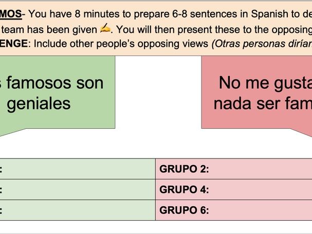 KS4 2-hour lesson - Spanish: Celebrity culture