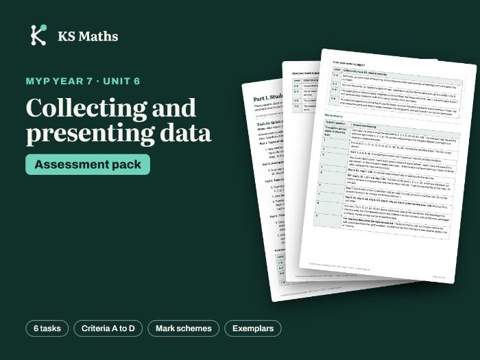 MYP Year 7 Collecting and presenting data assessment pack