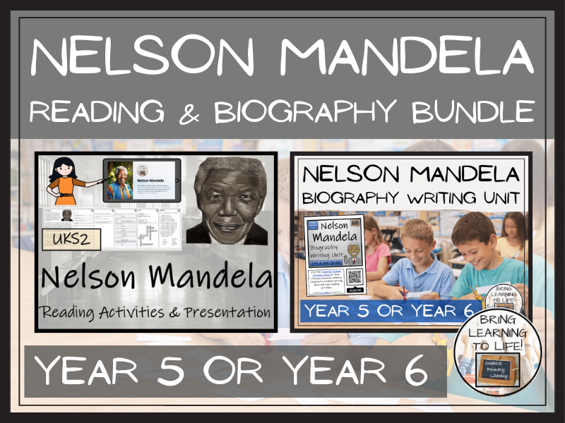 Nelson Mandela Reading Comprehension and Biography Bundle | UKS2