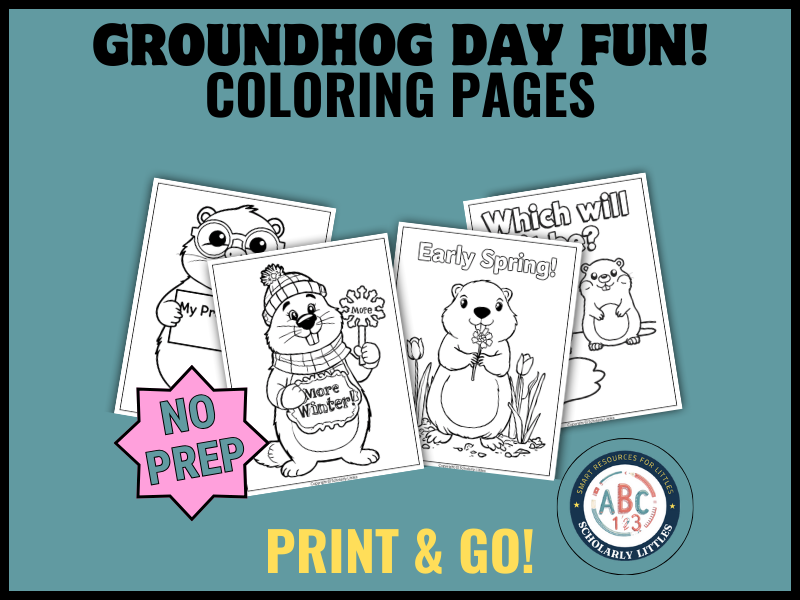 Groundhog Day Coloring Pages Prediction Sheet